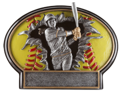 Softball Burst Thru Resin Figures